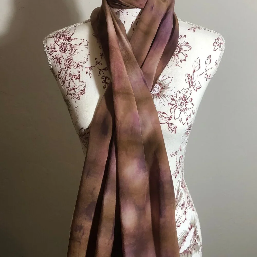 ✨ Elegant Hand-Dyed Silk Scarf with Unique Japanese Calligraphy ✨